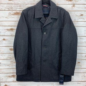 tommy hilfiger men's wool melton walking coat